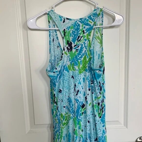 ✨Like New Lilly Pulitzer Cordon Racerback Dress Let's Cha Cha Spa Blue Size XS - Picture 6 of 12